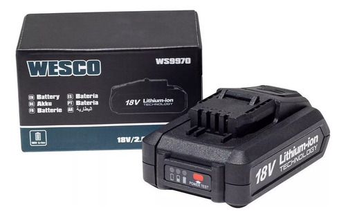 Bateria De Lítio 18v 2.0 Ah Carregamento Rápido Ws9970 Wesco