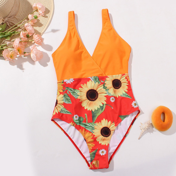 B Bañador Mujer Una Pieza Estampado Girasol Blocking L 3317 B Bañador Mujer Una Pieza Estampado Girasol Blocking L 3317