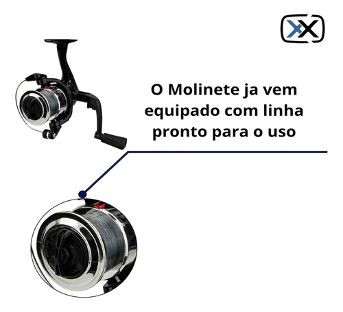 Molinete Freio Dianteiro Voxxi 2000 Carretel Com Linha My1