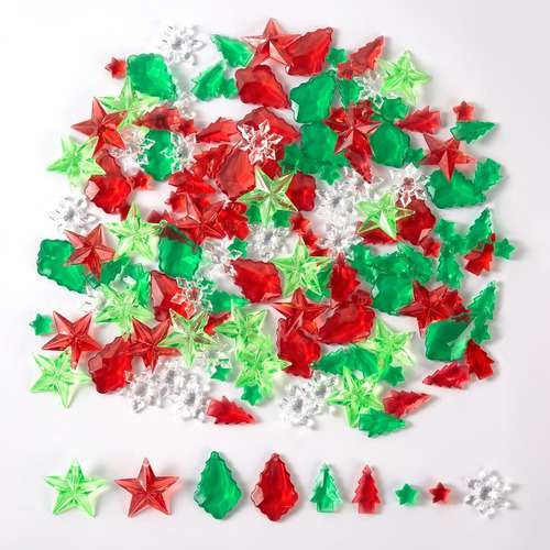 180pcs Acrílico Estrella Pino Copos De Nieve Árbol Ro...