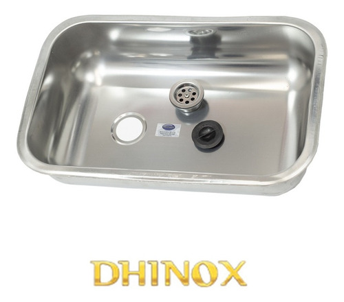 Imagen 4 de 6 de Bacha Simple Inoxidable 52x32 + Griferia Monocomando Mesada