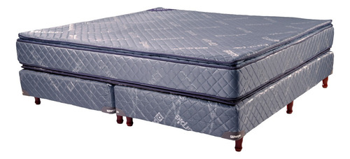 Sommier Y Colchón Queen Size Alta Densidad 160x200 Firm Pro Color Gris