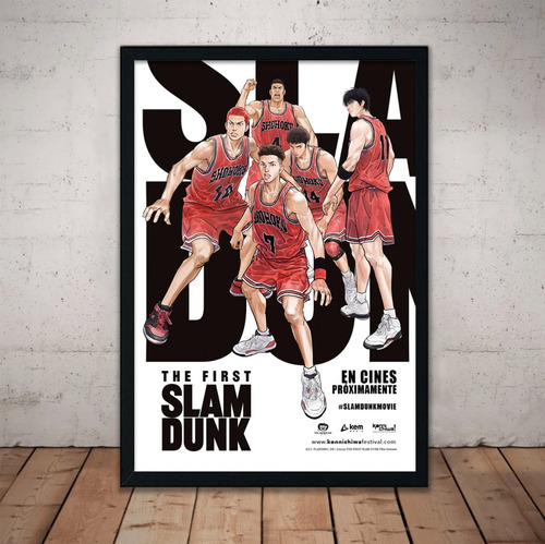 Cuadro Slam Dunk Pelicula 51x36cm Marco Madera Vidrio Poster