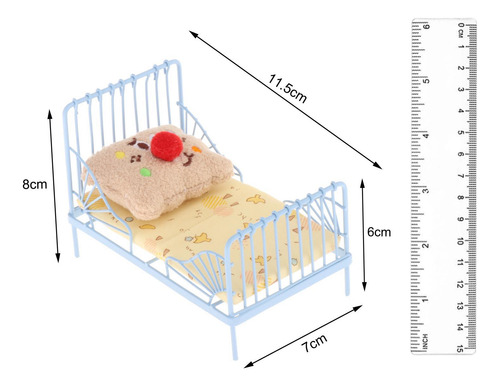 Cama En Miniatura Para Casa De Muñecas 1:12, Cama Para Casa