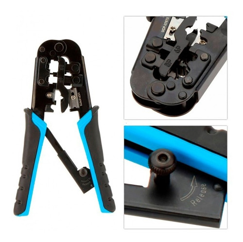 Imagen 6 de 7 de Pinza Crimpeadora Proskit Ucp-376tx Rj45-11 Cricket Utp Lujo
