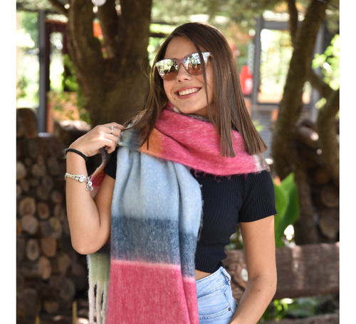 Bufandon Bufanda Maxi Nube Grande Amplia Afelpada Abrigo 13 Rosa Cuadrillé