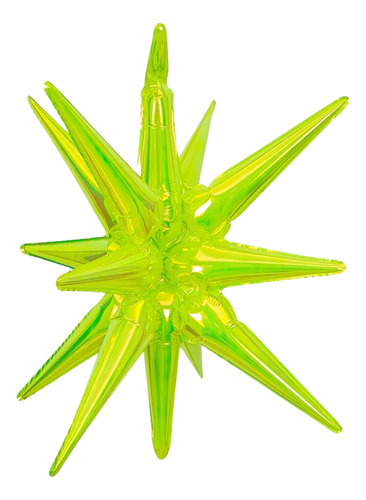 X5u Globo Estrella 14 Puntas Iridiscente 27 Pulgadas Deco Verde
