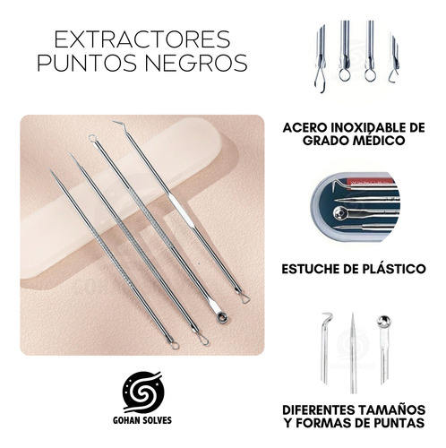 10 Kit 4 Removedores Puntos Negros Espinillas Rutina Facial