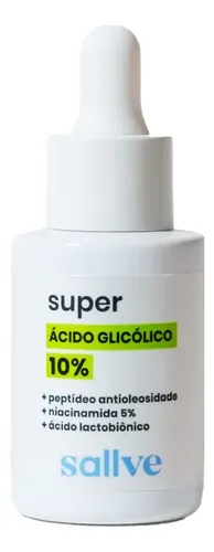 Super Ácido Glicolico 10% Sallve 30ml Momento de aplicação Dia/Noite Tipo de pele Normal
