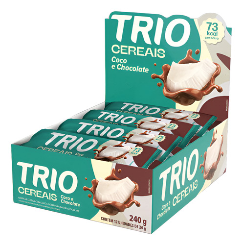 Barrinha Cereais Trio - Coco E Chocolate - Display 12und