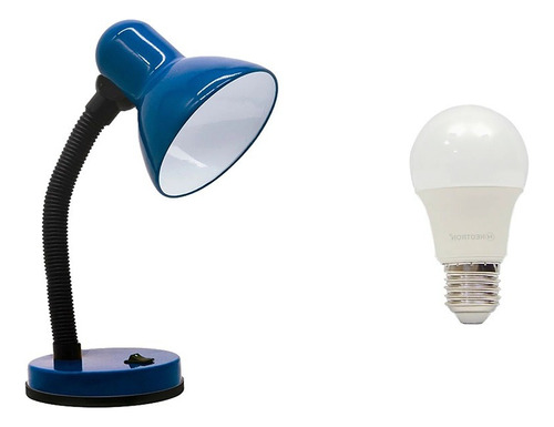 Luminária De Mesa Articulada Colorida Para Escritório Bivolt Cor da cúpula Azul Cor da estrutura Azul 110V/220V