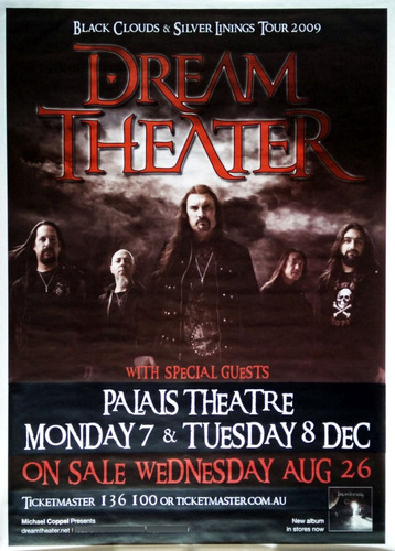 Poster Vintage Dream Theater 2009 Tour - 33 Cm X 48 Cm
