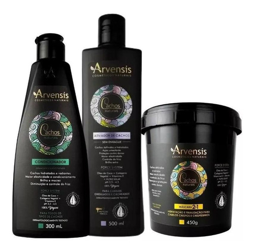 Kit Arvensis Cachos Condicionador +mascara 2x1 + Ativ.500ml