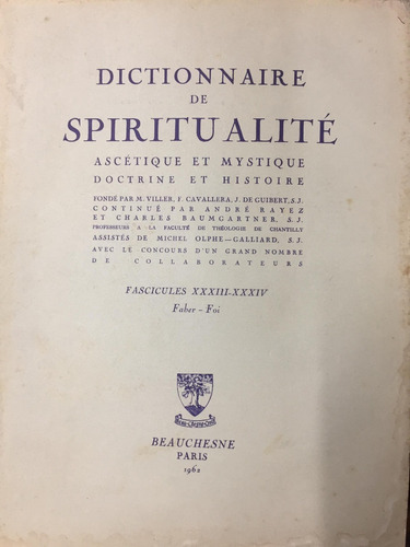 Dictionnaire De Spiritu Alité. Faber-foi