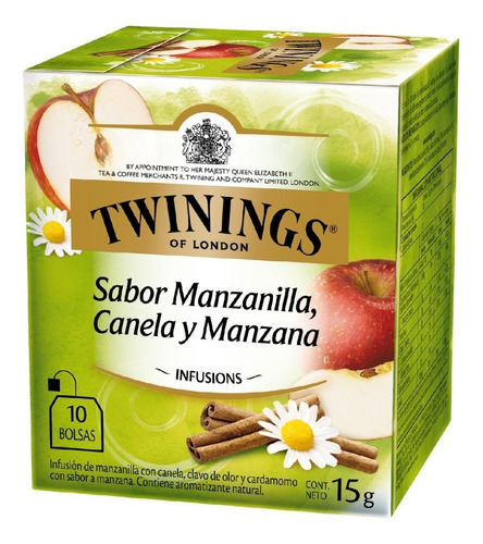 Té Twinings Manzanilla Canela Y Manzana 10 Saquitos Nuevo!