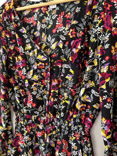 Mono Corto Estampado- H&m - Talle Eur 38 Negro 38 (Usado)