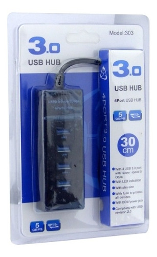 Hub 4 Usb 3.0 Con Cable De 30cm, 2 Colores