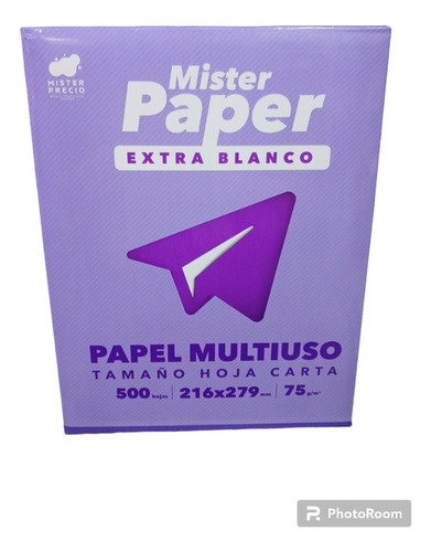 Papel Tamaño Carta  (75g/m2)  500 Hojas