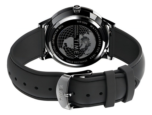 Reloj De Pulsera Timex Waterbury Classic Tw2v01500vt Hombre Color De La Correa Negro Color Del Bisel Acero Color Del Fondo Negro