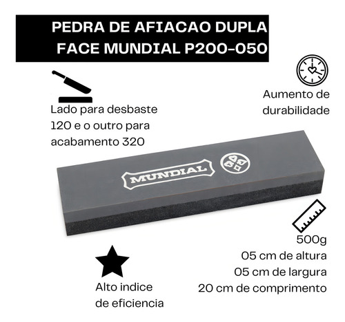 Afilador Whetstone con hoja de doble cara, 20 cm