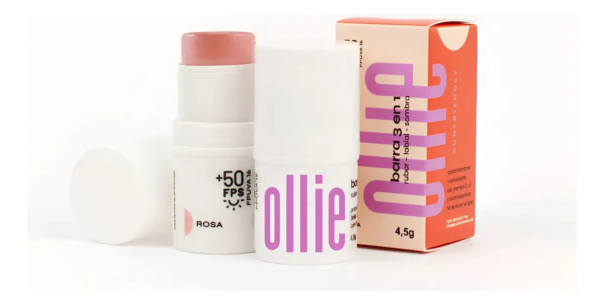 Barra 3 En 1 Rubor, Labial Y Sombra Fps +50 Tono del maquillaje Rosa