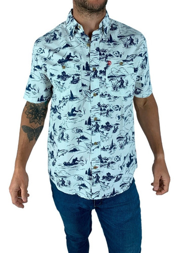 Camisa Hawaiana Importada Varios Diseños Hombre Manga Corta