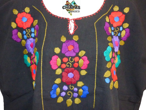 Blusas Bordadas A Mano De Chiapas / Tallas Xl Y 2xl / M027