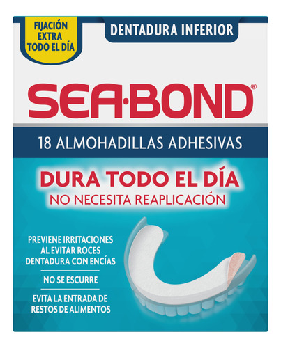 Almohadillas Adhesivas Dentadura Postiza Inferior Sea Bond