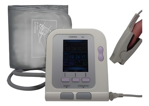 Monitor Tensiometro + Oximetro Contec 08a Neonatal O Adulto Crema