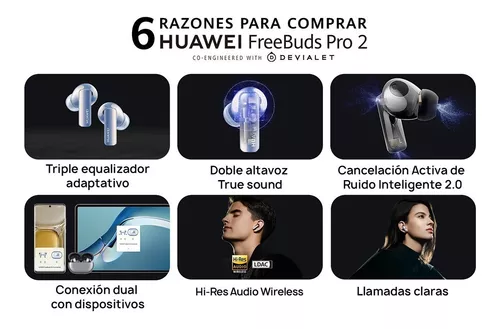 Huawei FreeBuds Pro 3 - Cancelación de ruido (ANC) - Blanco