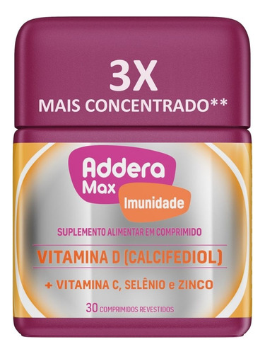 Addera Max Imunidade 30 Comprimidos Sabor Sem sabor