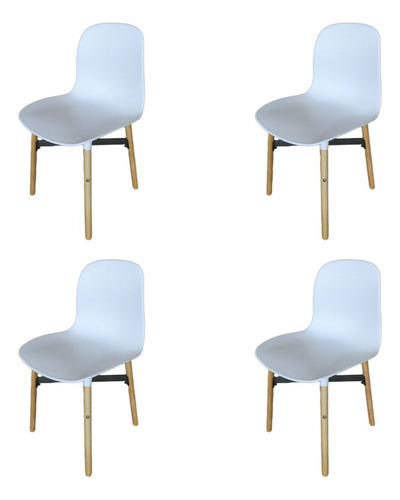 Silla Comedor Flia Hdc Group Turín Pack De 4 Sillas Blanco