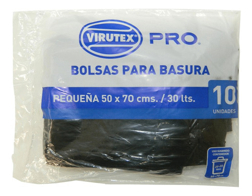 Bolsa De Basura Virutex 50x70 Cm Rollo 10 Bolsas 