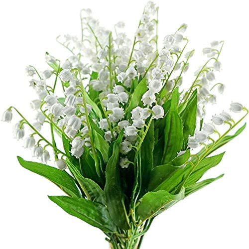 Fiveseasonstuff 18 Tallos De Flores Artificiales Blancas De 