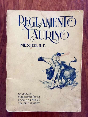 Antiguo Reglamento Taurino Mexico Df Año De 1942