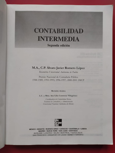 Contabilidad Intermedia - Javier Romero López (Usado)