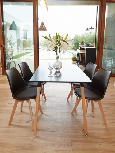 Sillas Tulip Eames Con Almohadon Blanco Set X4 Gardenlife Cantidad de sillas por set 4 Color de la estructura de la silla Negro
