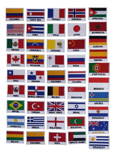 Banderas Países Bordadas. Banderas Mochileros De Viaje Flags