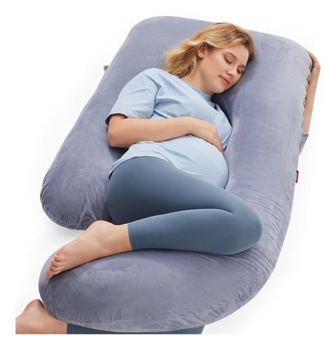 Vasoyo Almohada Para Embarazo En Forma De U Para Dormir Cómodo Con Funda De Terciopelo Lavable Gris;Para Embarazo En Forma De U Para Dormir Cómodo Con Funda De Gris; Terciopelo Cristal Lavable;Almohad