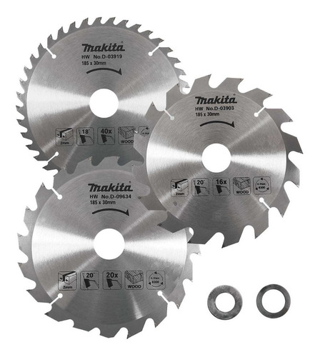 Discos Sierra Para Madera Makita D-44769 7-1/4 3 Pzs