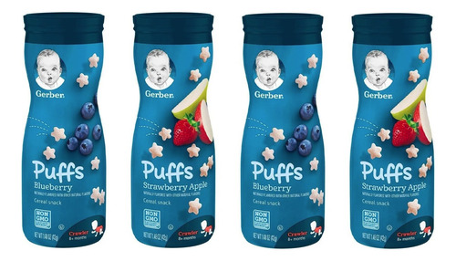 Botana Para Bebé Puffs Gerber 4 De 42gr