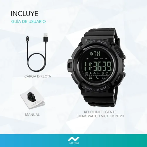 Smartwatch Nictom Nt20 Táctico-militar Sumergible