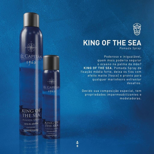 Pomada Para Cabelo Em Spray King Of The Sea 350ml El Capitán