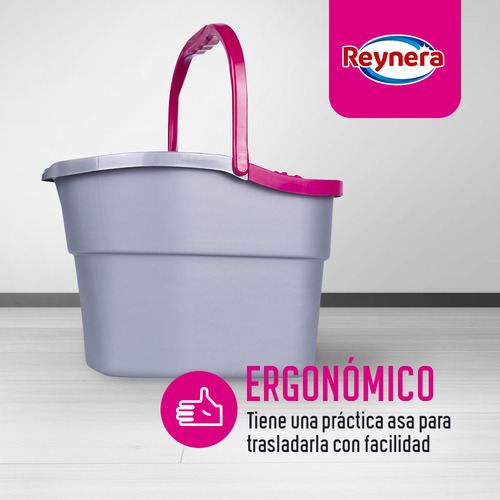B2b Kit 4 Cubetas Baldes Con Exprimidor Gris Reynera