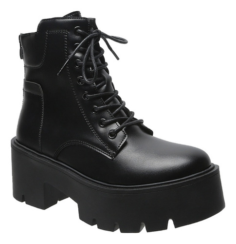 Botas Tacticas Negras Casual Zapatos Dama Comodos Plataforma