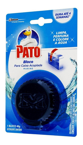 Imagem 1 de 1 de Detergente Sanitário Bloco P/ Caixa Acoplada Marine Pato 40g