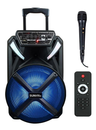 Caixa De Som Sumay Xprime 300w Rms C/ Microfone - Sm-cap22