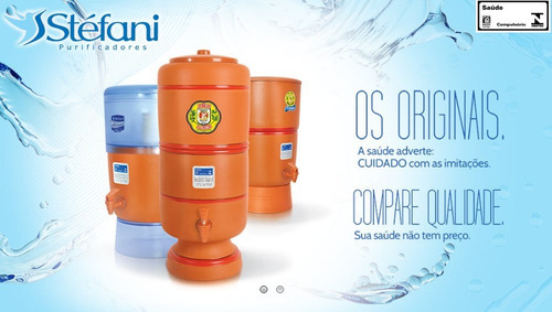 Filtro De Água De Barro Purificador São João Com 3 Velas 8l Cor Marrom