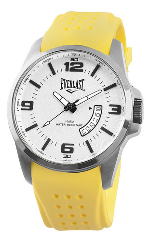 Relógio Masculino Everlast Pulseira Silicone Amarelo E4831