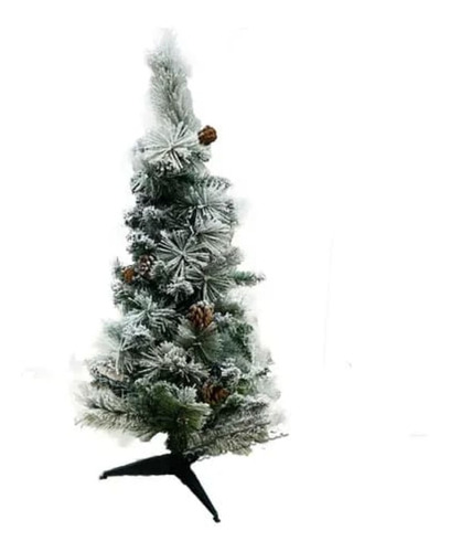 Árvore Natal Luxo Pinheiro Neve Pinha 90cm 90 Galhos Aw090 Cor Verde